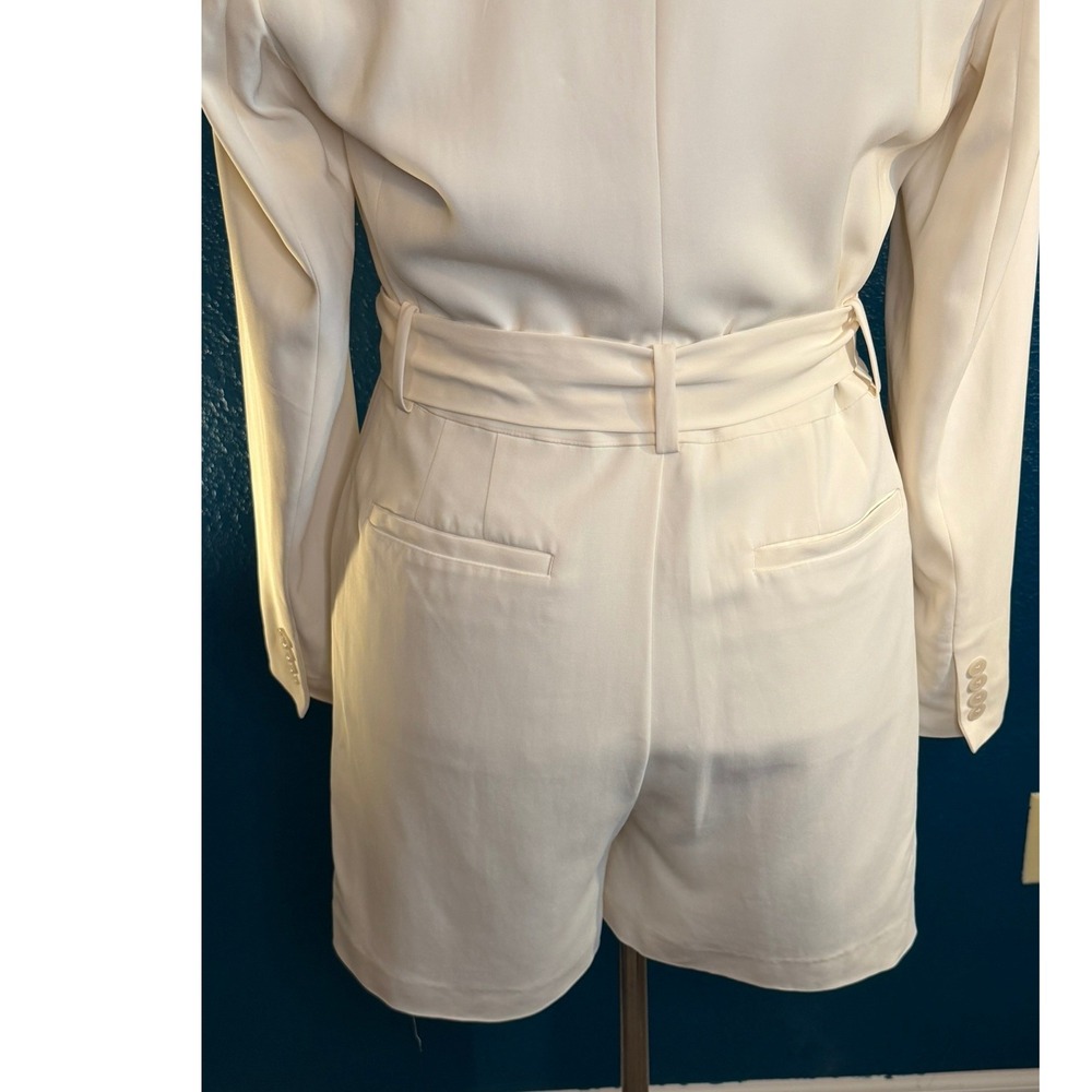 NWT Lauren Ralph Lauren Blazer Romper | Cream Ivory | Belted | Size 6 - Picture 8 of 16